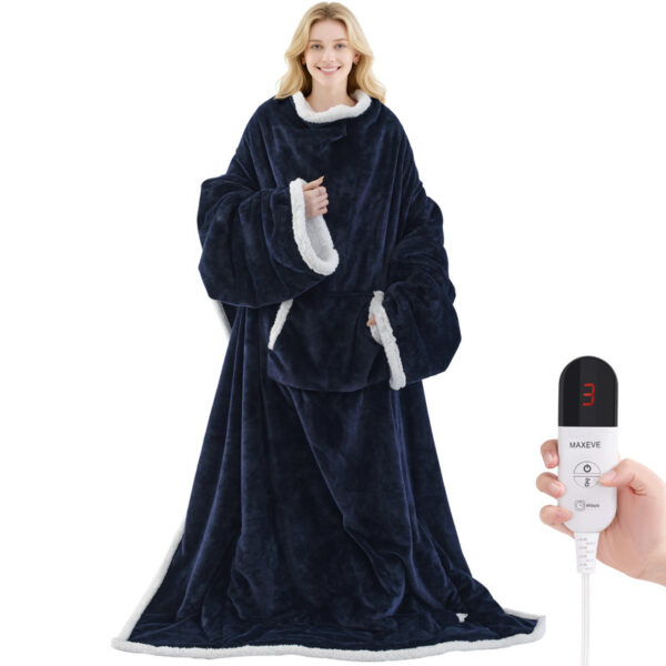 Wearable Electric Heated Blanket With Smart Temperature Control And Machine-washable